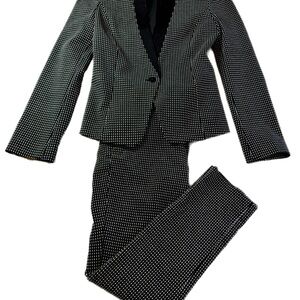 White House Black Market Black and White Patterned Suit